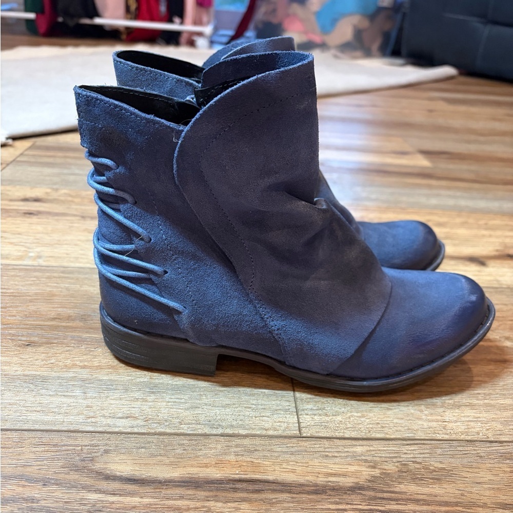 Miz Mooz Suede Ruched Ankle Boots - Dotti - Picture 6 of 12